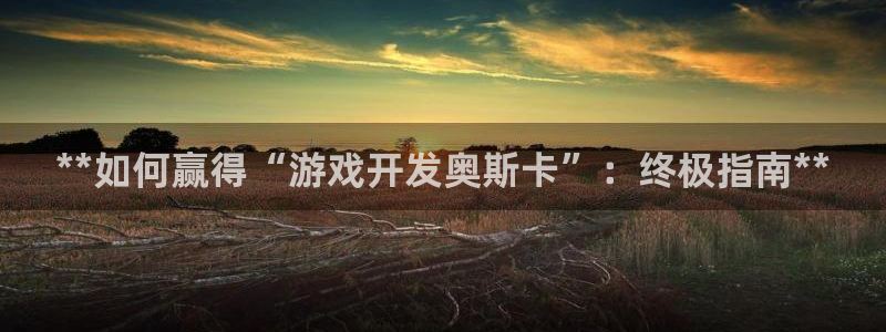 沐鸣代理注册：**如何赢得“游戏开发奥斯