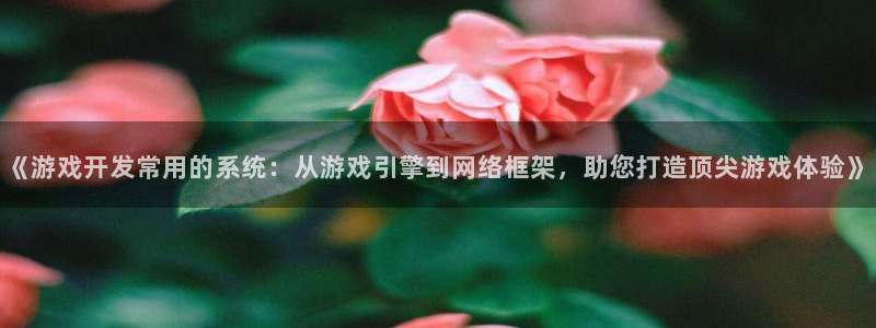 沐鸣平台招商怎么样：《游戏开发常用的系统