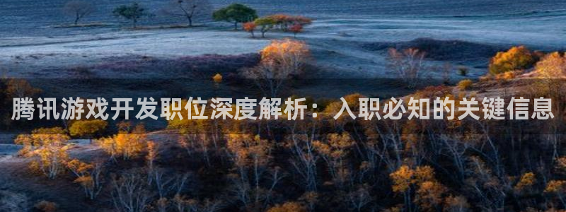 沐鸣3注册代理：腾讯游戏开发职位深度解析